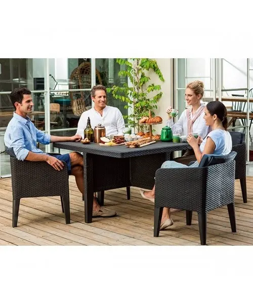 Set mobilier de gradina, Columbia 5 piese Grafit/Gri-rece — imaginea 2