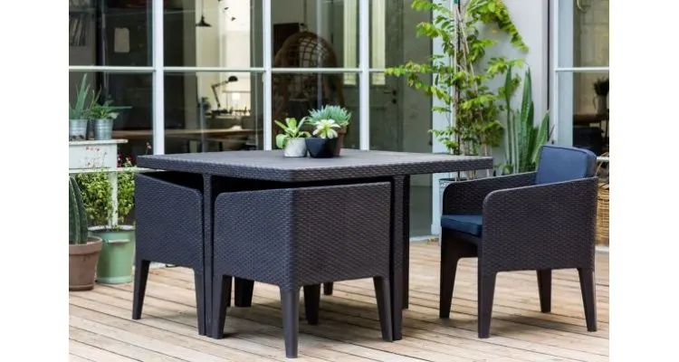 Set mobilier de gradina, Columbia 5 piese Grafit/Gri-rece — imaginea 3