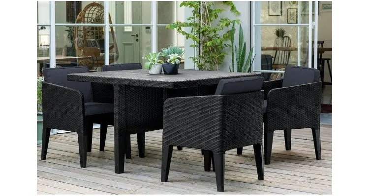 Set mobilier de gradina, Columbia 5 piese Grafit/Gri-rece — imaginea 4