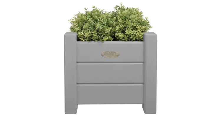 Jardiniera patrata din lemn Acaya grey, 30 x 30 x 30 cm — imaginea 2