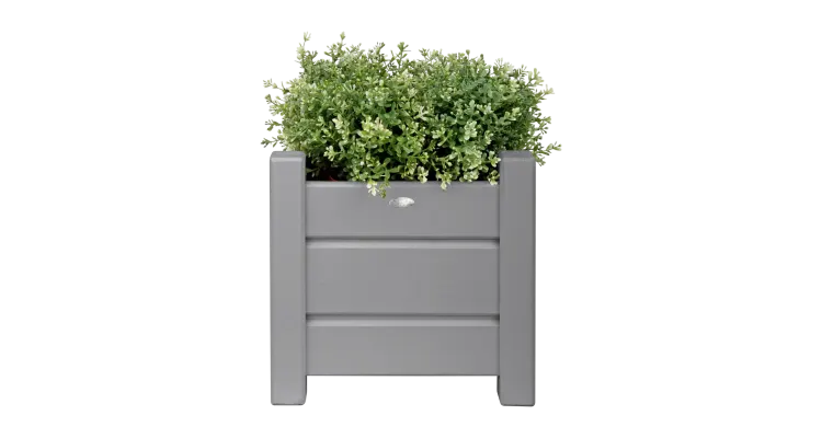 Jardiniera patrata din lemn Acaya grey, 30 x 30 x 30 cm — imaginea 3