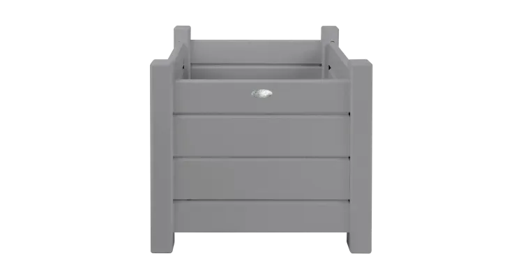 Jardiniera patrata din lemn Acaya grey, 30 x 30 x 30 cm — imaginea 5