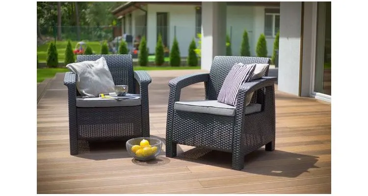 Set 2 fotolii de gradina Corfu Duo - Grafit/Gri Rece — imaginea 2
