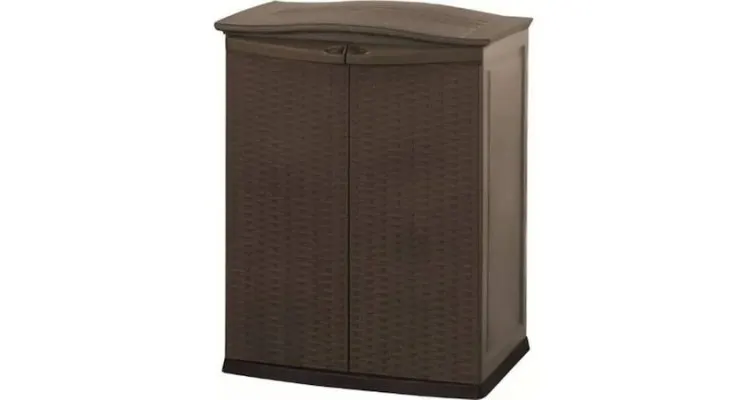 Dulap finisal Rattan pentru gradina maro 70x50x92 cm — imaginea 2