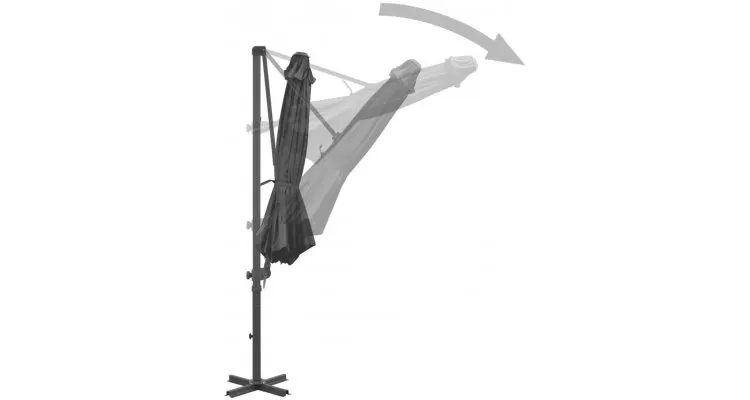Umbrela suspendata cu stalp din aluminiu,300 cm,antracit — imaginea 4
