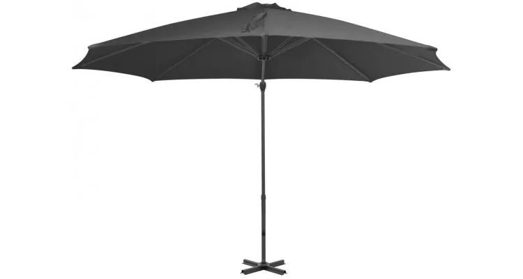 Umbrela suspendata cu stalp din aluminiu,300 cm,antracit — imaginea 5