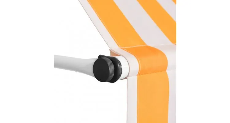 Copertina retractabila manual, dungi galben si alb, 250 cm — imaginea 3