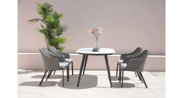 Set mobilier gradina Rhodos, gri — imaginea 5