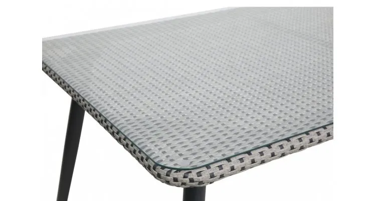 Set mobilier gradina Kassandra din ratan sintetic, gri/negru — imaginea 3