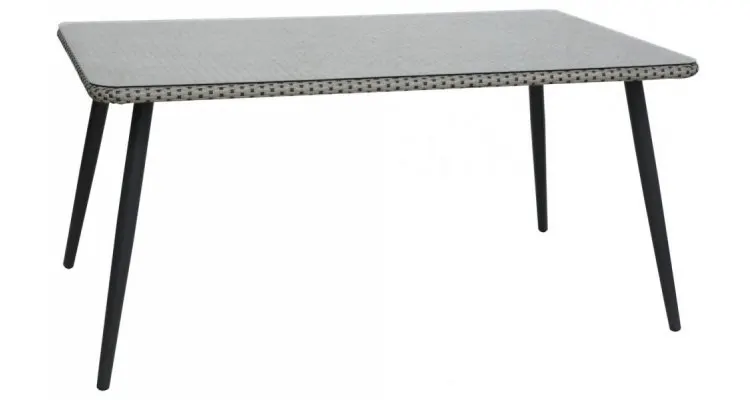 Set mobilier gradina Kassandra din ratan sintetic, gri/negru — imaginea 4