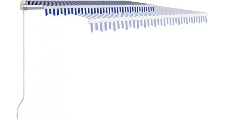 Copertina retractabila manual, albastru si alb, 300 x 250 cm — imaginea 2