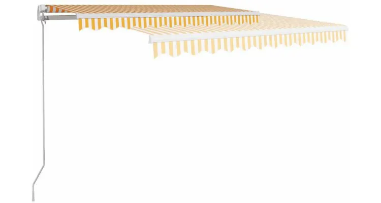 Copertina retractabila manual, galben si alb, 300 x 250 cm — imaginea 2