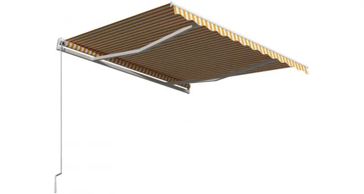 Copertina retractabila manual, galben si alb, 300 x 250 cm — imaginea 3