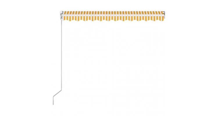 Copertina retractabila manual, galben si alb, 300 x 250 cm — imaginea 4