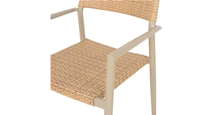 Scaun gradina superpozabil Soria 59.5x55x85.5cm sampanie-natur — imaginea 2