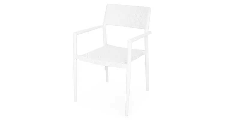 Scaun gradina superpozabil Soria 59.5x55x85.5cm alb — imaginea 3