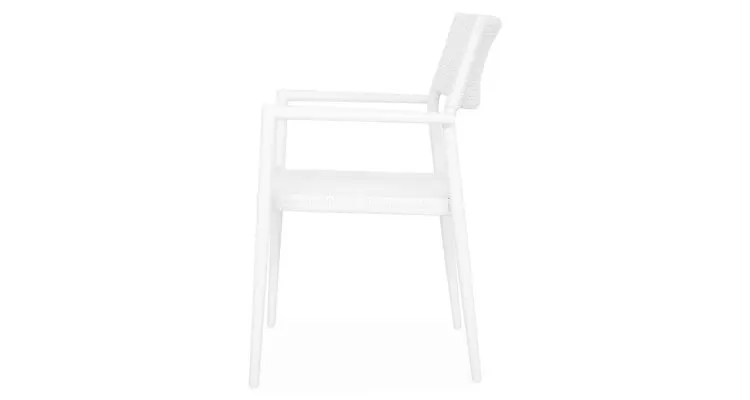 Scaun gradina superpozabil Soria 59.5x55x85.5cm alb — imaginea 4