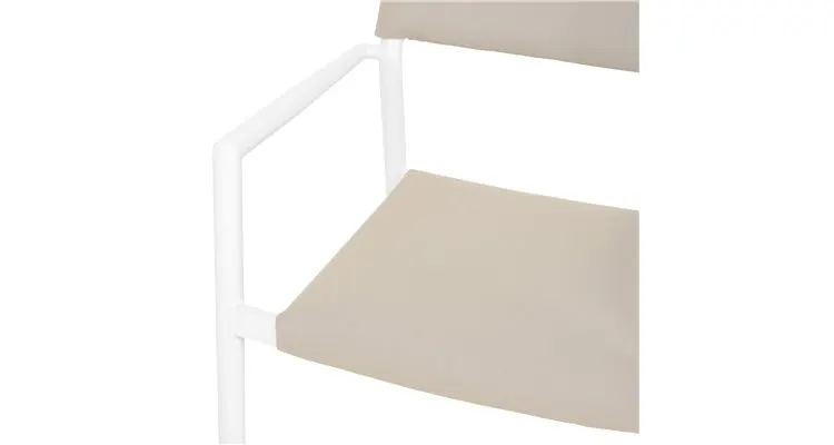 Scaun gradina superpozabil Soria 59.5x55x85.5cm alb-kaki — imaginea 2