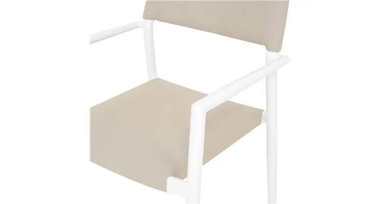 Scaun gradina superpozabil Soria 59.5x55x85.5cm alb-kaki — imaginea 4