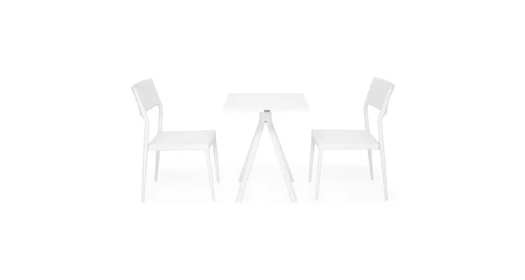 Set 2 scaune si masa exterior CORDOBA SORIA L.60 l.60 H.73 alb — imaginea 2