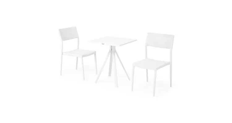 Set 2 scaune si masa exterior CORDOBA SORIA L.60 l.60 H.73 alb — imaginea 3