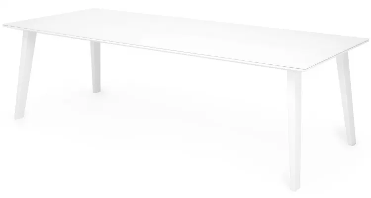 Set mobilier gradina 8 scaune si masa ALBACETE SORIA L 240 x l 100 x H 75 alb kaki — imaginea 5