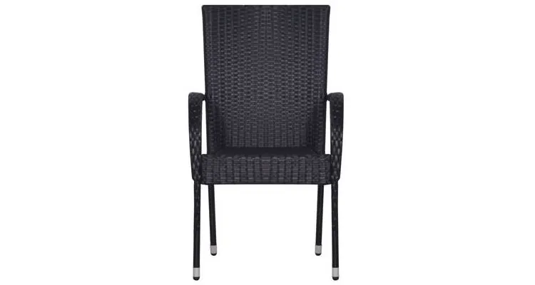 Set 4 scaune poliratan,negru — imaginea 3
