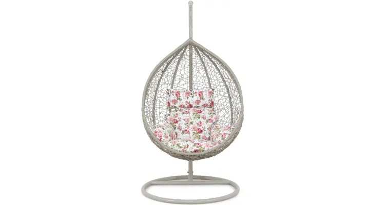 Leagan balansoar suspendat gradina Cocon BOWL L.103 x l 70 x H 122 gri — imaginea 2
