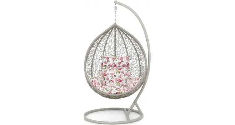 Leagan balansoar suspendat gradina Cocon BOWL L.103 x l 70 x H 122 gri — imaginea 3