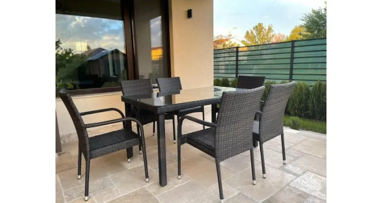 Set mobilier de gradina Sole, maro inchis — imaginea 4