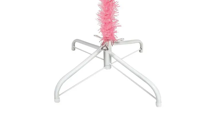 Pom de Craciun artificial subtire, roz, 240 cm — imaginea 5