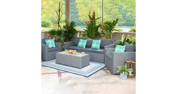 Set mobilier MONTICELLO gradina/terasa, 2 fotolii, canapea si masuta — imaginea 2