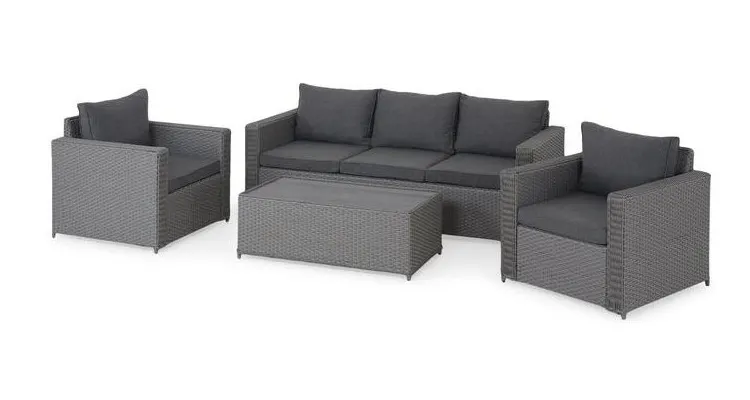 Set mobilier MONTICELLO gradina/terasa, 2 fotolii, canapea si masuta — imaginea 3