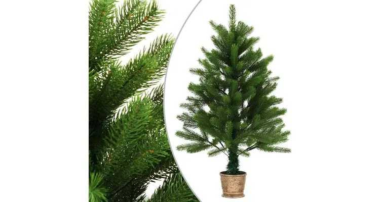 Set pom de Craciun artificial LED-uri&globuri, verde, 90 cm — imaginea 2