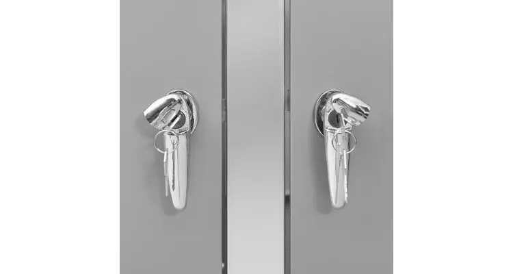 Magazie pentru patru pubele 276,5x77,5x115,5 cm otel inoxidabil — imaginea 3