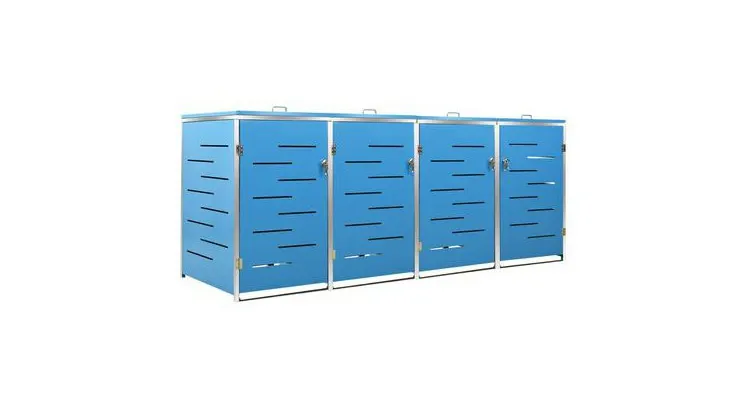 Magazie pentru patru pubele 276,5x77,5x115,5 cm otel inoxidabil