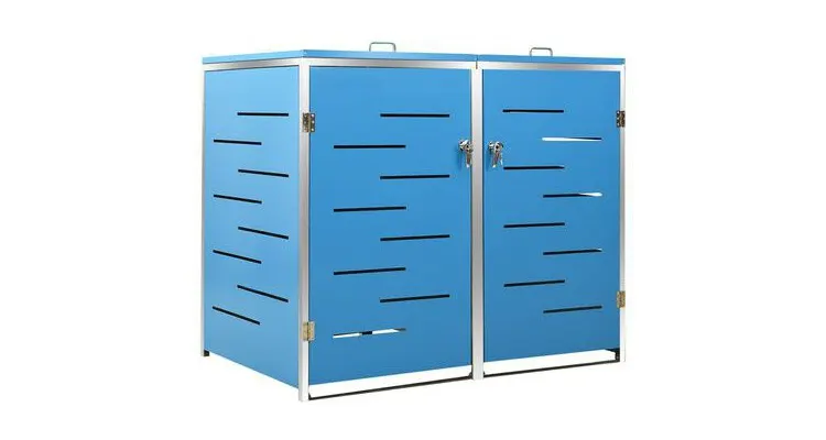 Magazie pentru doua pubele, 138x77,5x115,5 cm, otel inoxidabil
