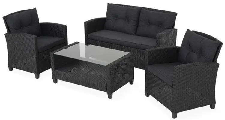 Set mobilier TOULOH terasa/gradina, canapea 2 locuri, 2 fotolii si masa — imaginea 3