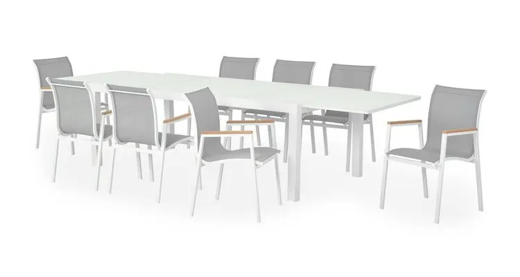 Set mobilier ARTIMES/STREAM terasa si gradina, 8 scaune si masa extensibila — imaginea 3