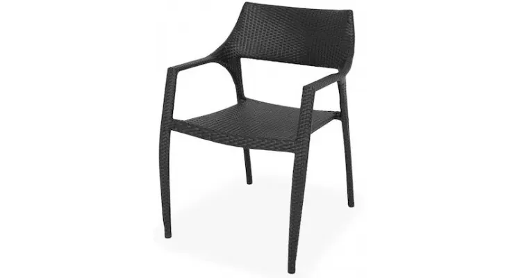 Scaun suprapozabil gradina/terasa GOLF,negru — imaginea 2