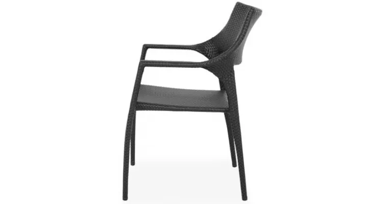 Scaun suprapozabil gradina/terasa GOLF,negru — imaginea 3
