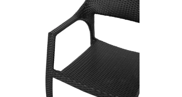 Scaun suprapozabil gradina/terasa GOLF,negru — imaginea 5