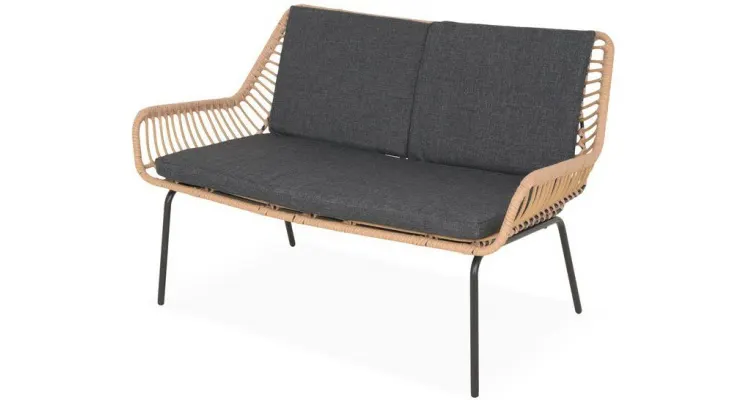 Set mobilier VISBY terasa/gradina, canapea 2 locuri, 2 fotolii si masuta — imaginea 5