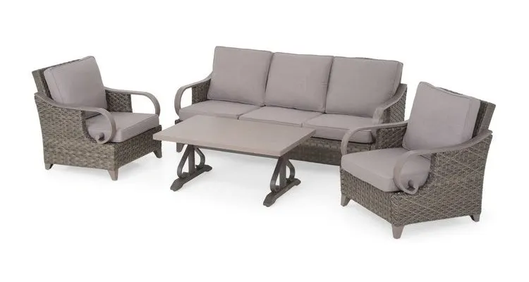 Set mobilier ANETTE terasa/gradina, 2 fotolii, canapea si masuta — imaginea 3