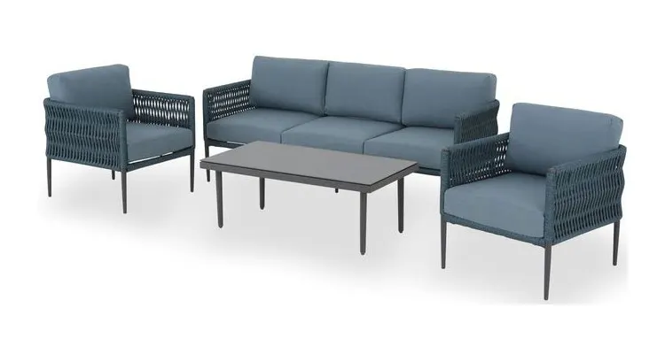 Set mobilier CLUB terasa/gradina, 2 fotolii, canapea si masuta — imaginea 3