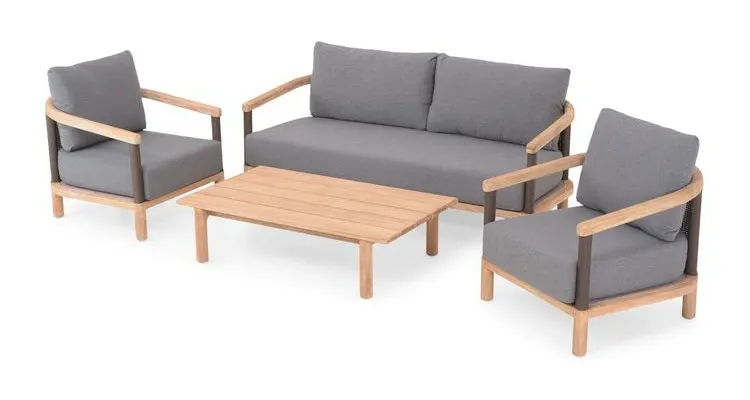 Set mobilier SALSA terasa/gradina, 2 fotolii, canapea si masuta — imaginea 3