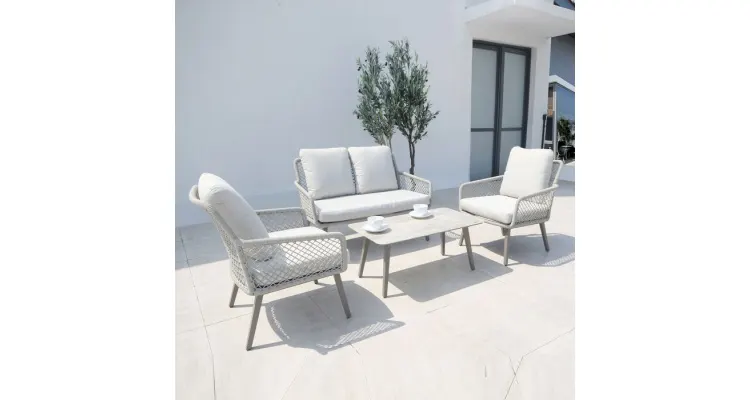 Set mobilier gradina sau terasa cu 2 fotolii, canapea si masa RENNES 201150 — imaginea 2