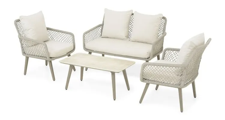 Set mobilier gradina sau terasa cu 2 fotolii, canapea si masa RENNES 201150 — imaginea 3
