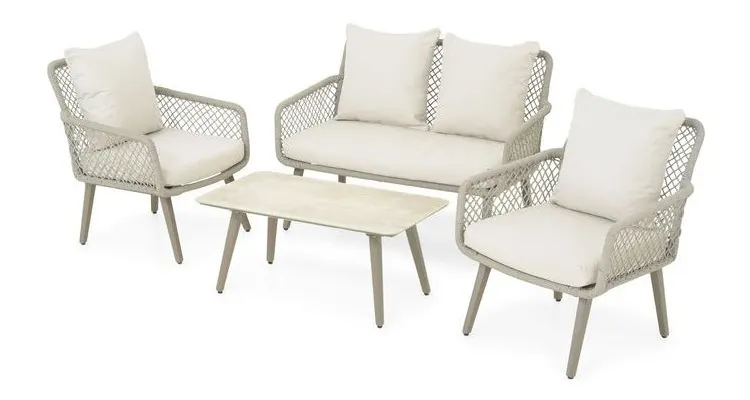 Set mobilier gradina sau terasa cu 2 fotolii, canapea si masa RENNES 201150 — imaginea 4