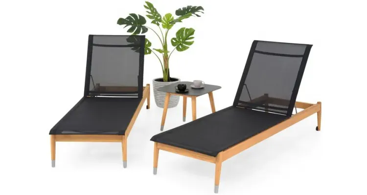 Set sezlonguri MENORCA, terasa sau piscina, 2 sezlonguri si masuta — imaginea 2